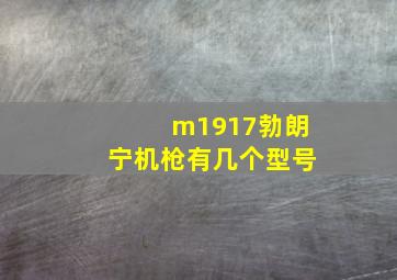 m1917勃朗宁机枪有几个型号