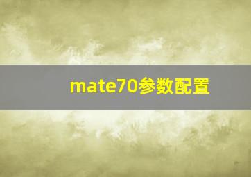 mate70参数配置