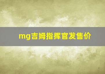 mg吉姆指挥官发售价