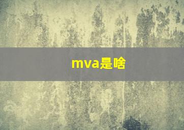 mva是啥