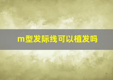 m型发际线可以植发吗