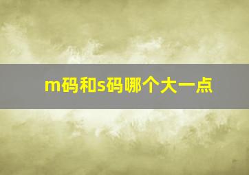 m码和s码哪个大一点