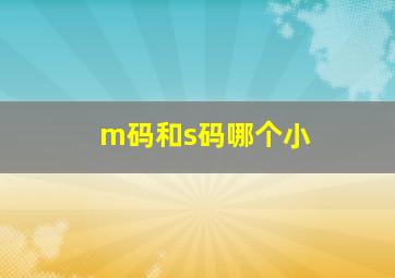 m码和s码哪个小