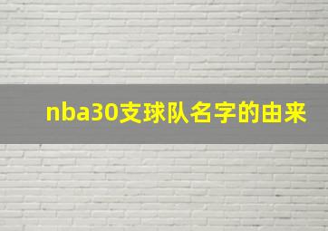 nba30支球队名字的由来