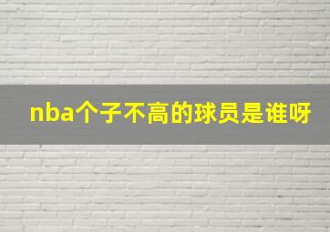 nba个子不高的球员是谁呀