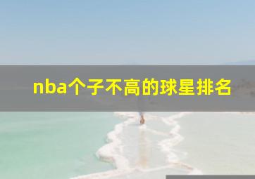 nba个子不高的球星排名