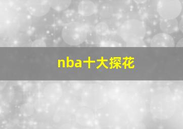 nba十大探花