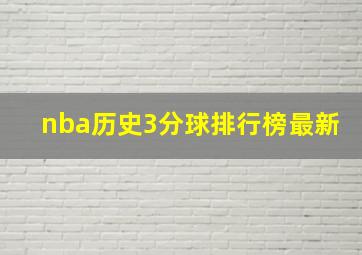 nba历史3分球排行榜最新