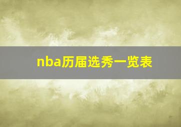 nba历届选秀一览表