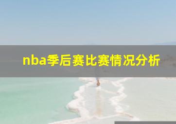 nba季后赛比赛情况分析