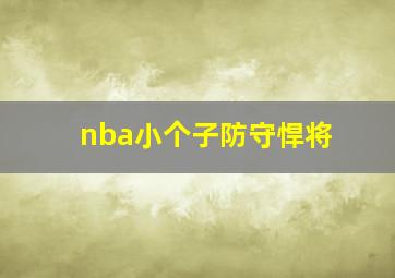 nba小个子防守悍将