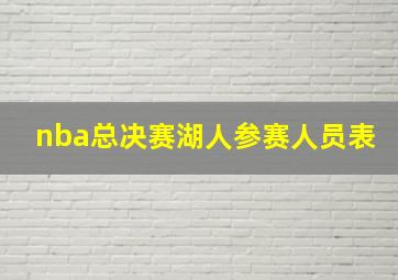 nba总决赛湖人参赛人员表