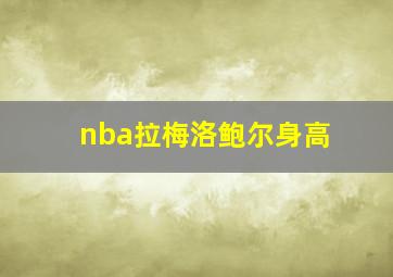 nba拉梅洛鲍尔身高