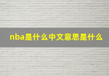 nba是什么中文意思是什么