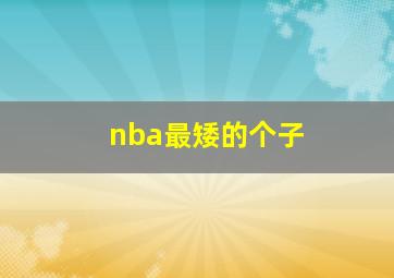 nba最矮的个子