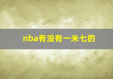 nba有没有一米七的