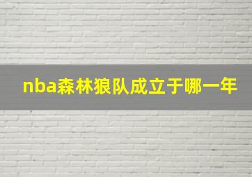 nba森林狼队成立于哪一年