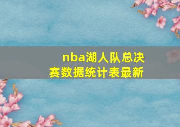 nba湖人队总决赛数据统计表最新