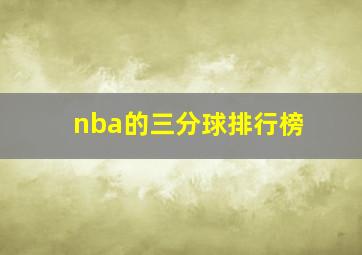 nba的三分球排行榜