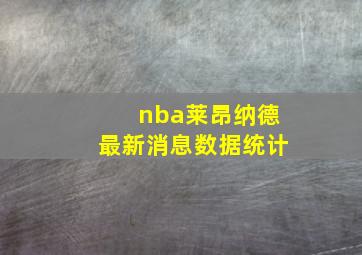 nba莱昂纳德最新消息数据统计