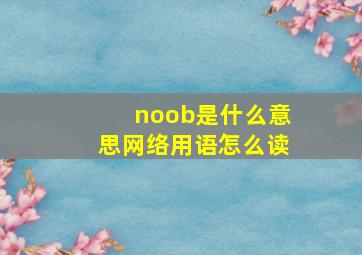 noob是什么意思网络用语怎么读