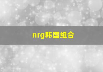 nrg韩国组合