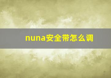 nuna安全带怎么调