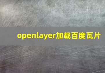 openlayer加载百度瓦片