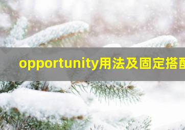 opportunity用法及固定搭配