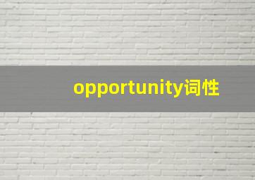 opportunity词性