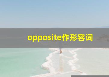 opposite作形容词