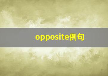 opposite例句