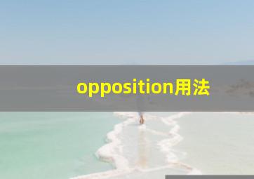 opposition用法