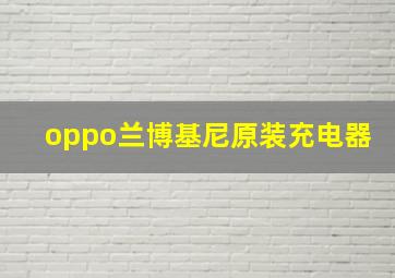 oppo兰博基尼原装充电器