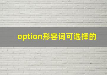 option形容词可选择的