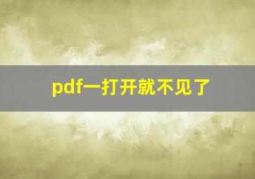 pdf一打开就不见了