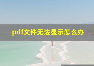 pdf文件无法显示怎么办