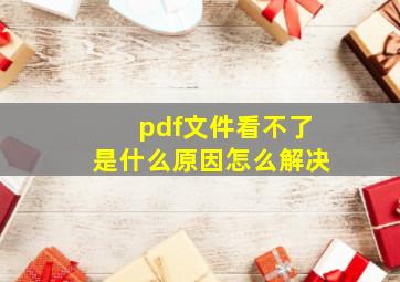 pdf文件看不了是什么原因怎么解决