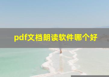 pdf文档朗读软件哪个好