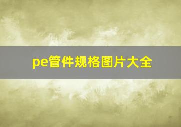 pe管件规格图片大全