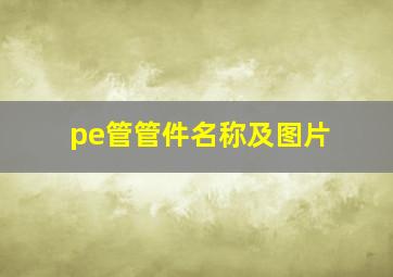 pe管管件名称及图片