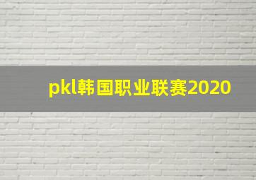 pkl韩国职业联赛2020