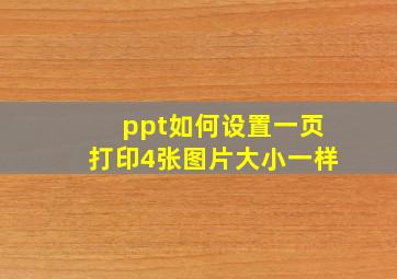 ppt如何设置一页打印4张图片大小一样