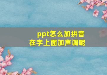 ppt怎么加拼音在字上面加声调呢