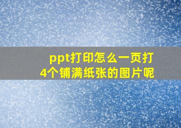 ppt打印怎么一页打4个铺满纸张的图片呢