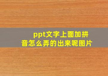 ppt文字上面加拼音怎么弄的出来呢图片