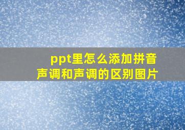 ppt里怎么添加拼音声调和声调的区别图片