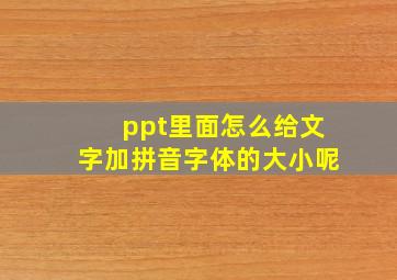 ppt里面怎么给文字加拼音字体的大小呢