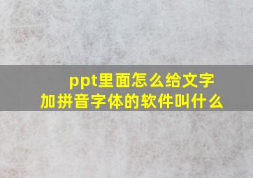 ppt里面怎么给文字加拼音字体的软件叫什么