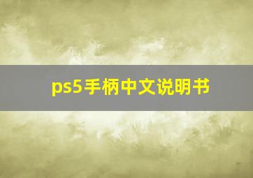 ps5手柄中文说明书